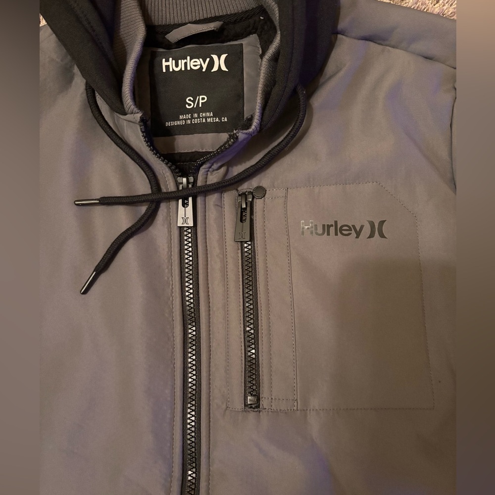 Hurley Gray Bomber Jacket - Picture 6 of 7